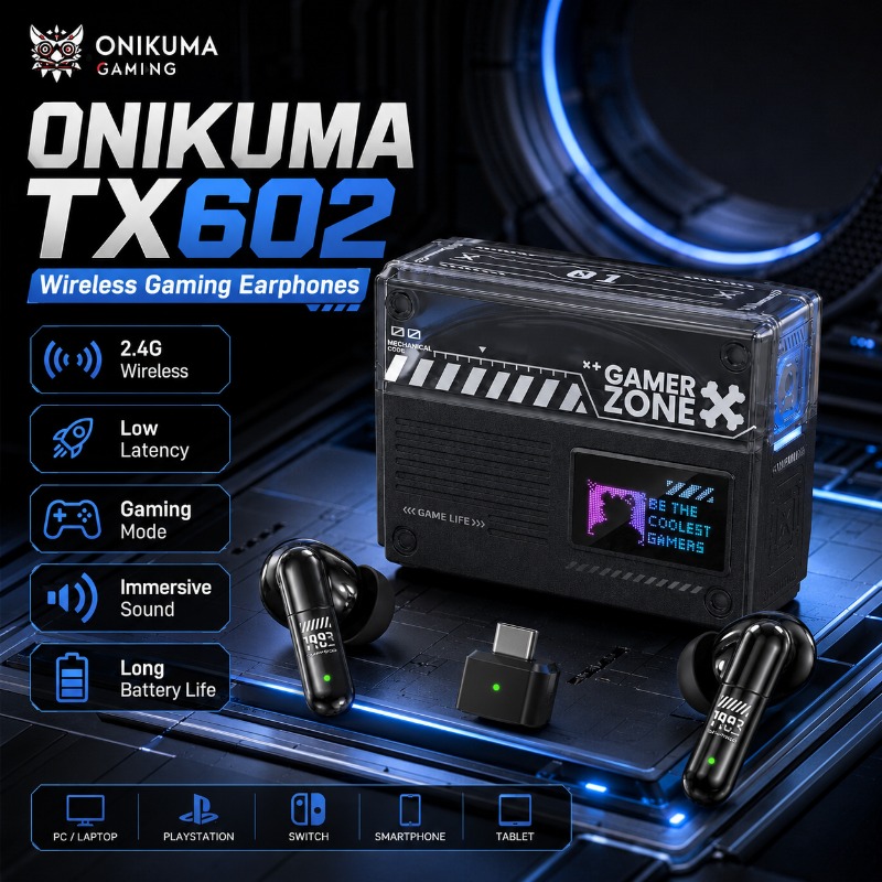 Pc Gaming Vs Ps5 - ONIKUMA TX602 Bluetooth Gaming Earbuds 2.4G