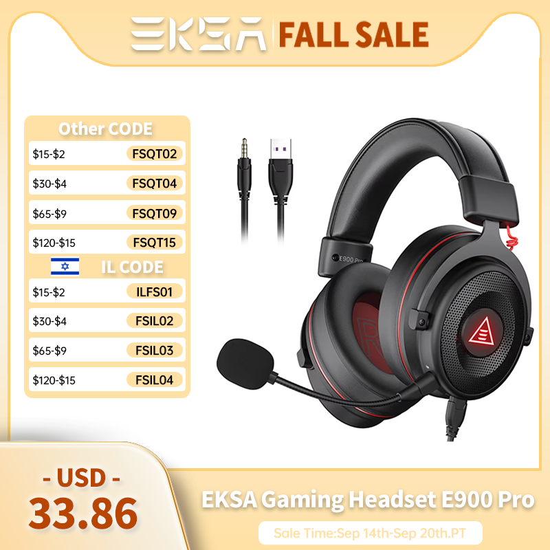 Pc Gaming Vs Ps5 - EKSA E900 Pro Gaming Headset 7.1