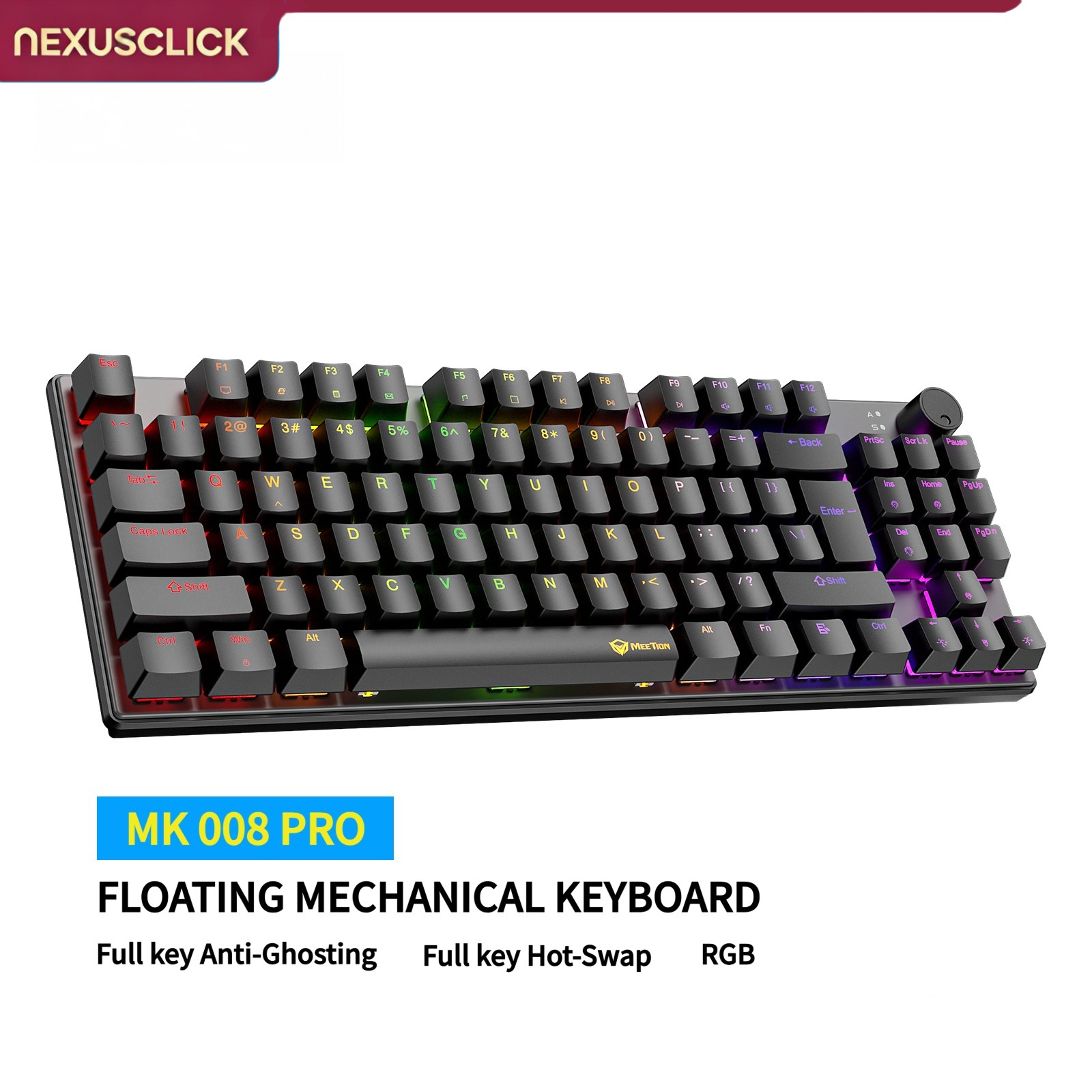 NexusClick 88 Key Hot Swappabl - Anti-Ghosting Keyboard 评论和价格