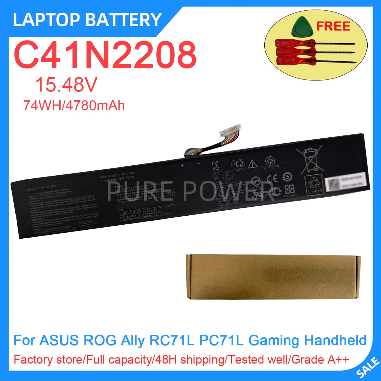 New Laptop Battery C41N2208 15 - Pc Gaming Rog 评论和价格