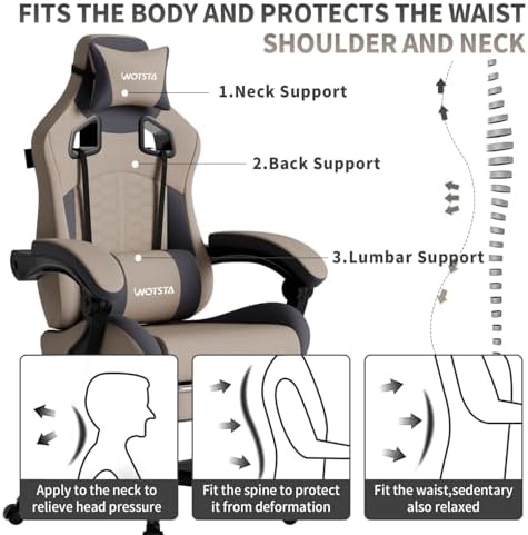 Gaming Chair with Massage,Ergo - Pc Gaming Chair 评论和价格