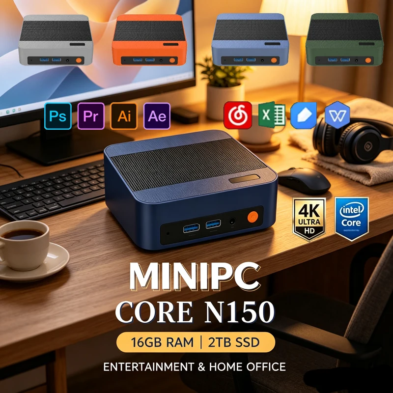 Multicolor Mini PC Intel N150, - Pc Gaming Editing 评论和价格