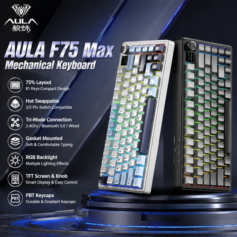 AULA F75 Max Mechanical Keyboa - Pc Gaming Rgb 评论和价格