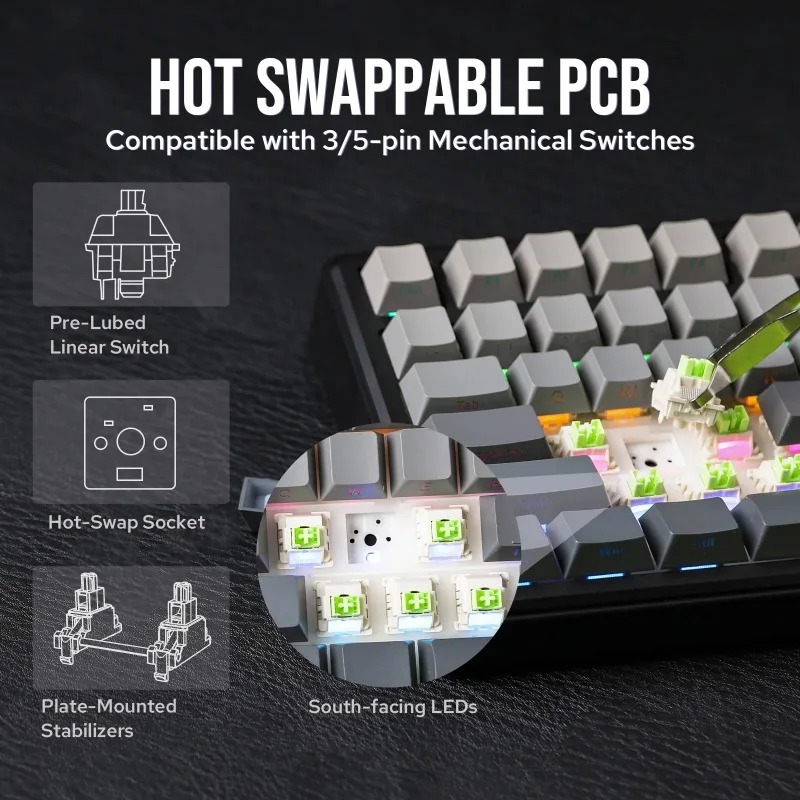 AULA F75 Max Mechanical Keyboa - Pc Gaming Rgb 评论和价格