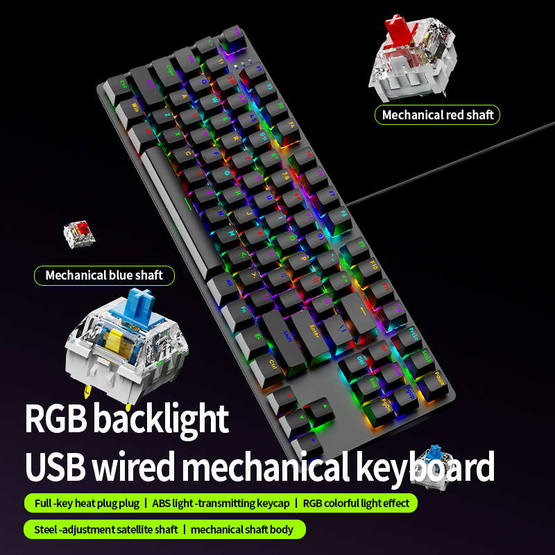 AK87 Hot Swappable Mechanical  - Anti-Ghosting Keyboard 评论和价格