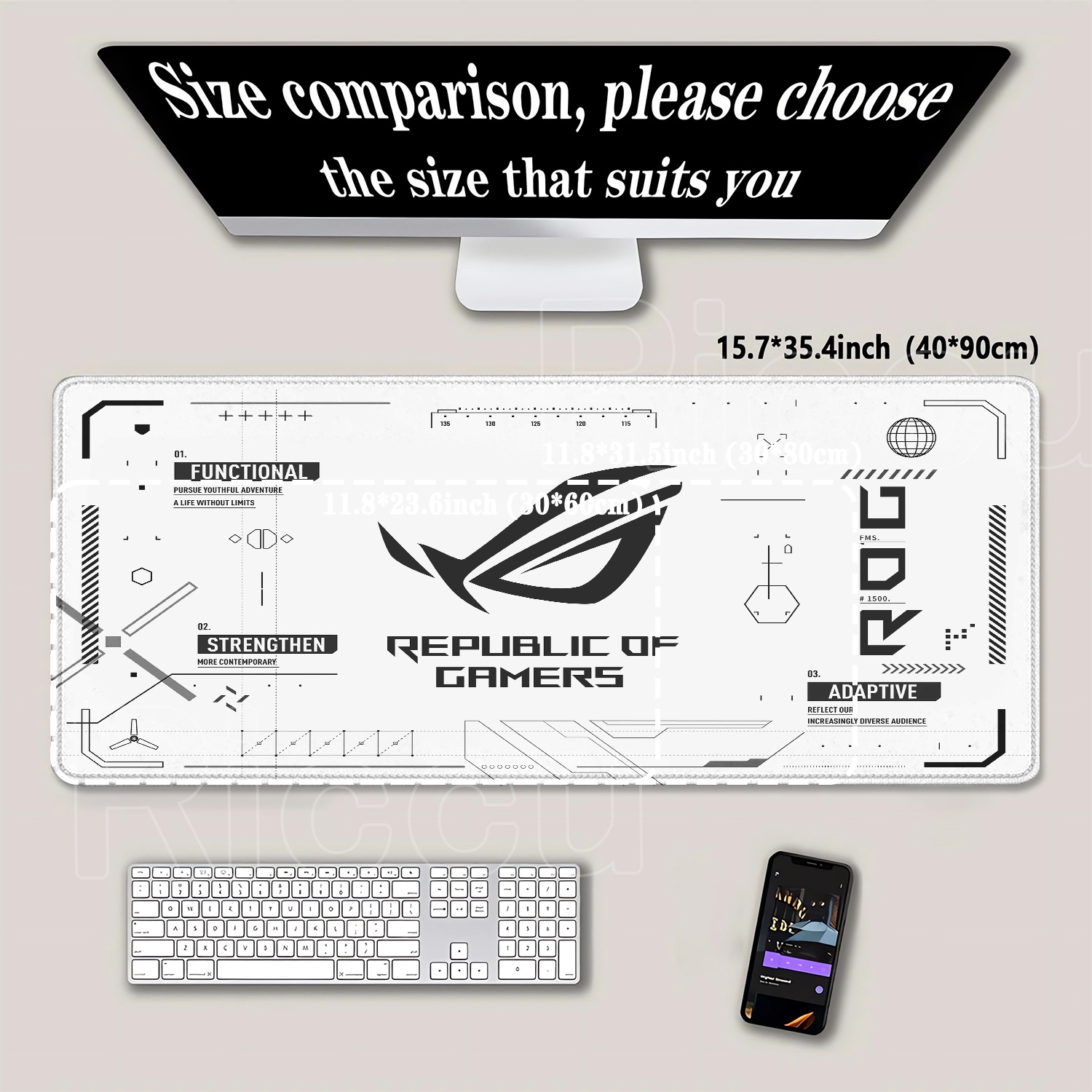 R-ROG Large Gaming Mouse Pad A - Pc Gaming Rog 评论和价格