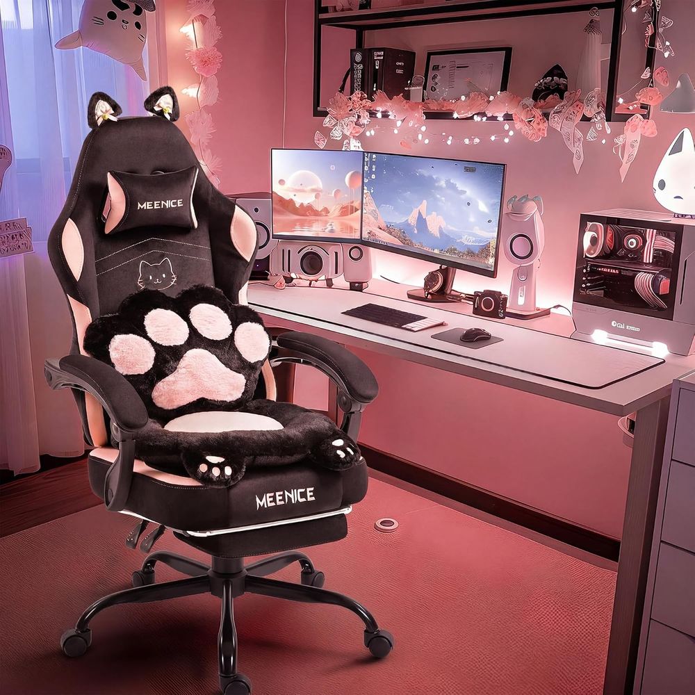 Pink Gaming Chair Cute with Ca - Pc Gaming Chair 评论和价格