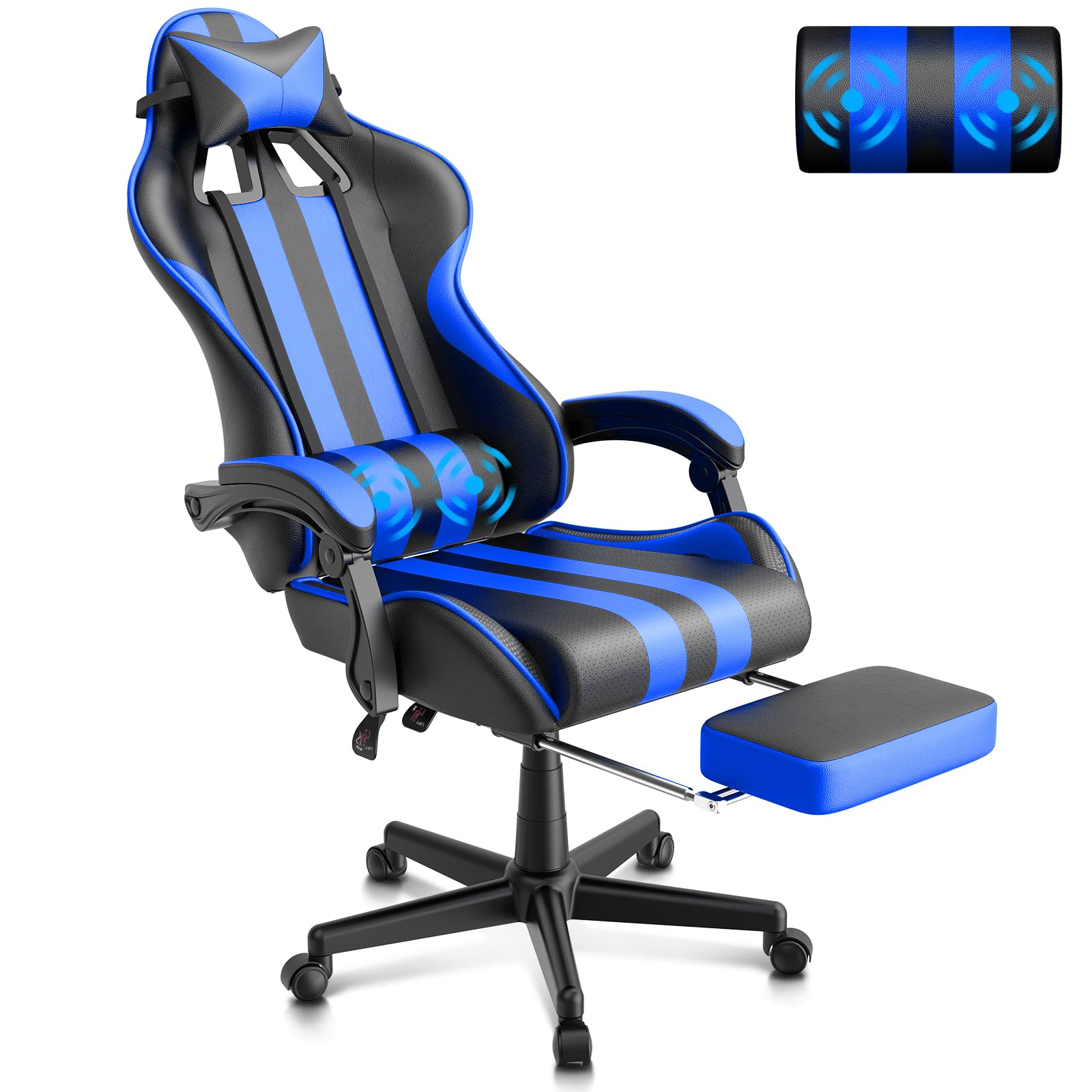 Blue Gaming Chairs with Footre - Pc Gaming Chair 评论和价格